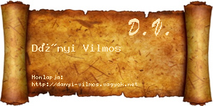 Dányi Vilmos névjegykártya